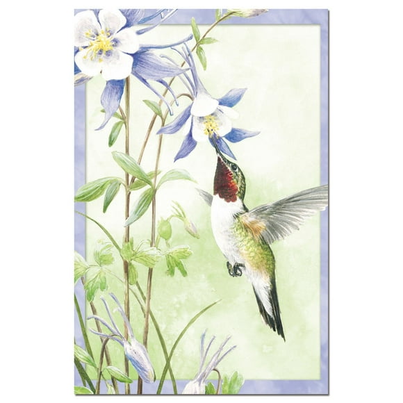 Tree-Free Greetings EcoNotes Stationary- Blank Note Cards with Envelopes, 4" x 6", Garden Dream, Bird Themed, Boxed Set of 12 (FS66509)