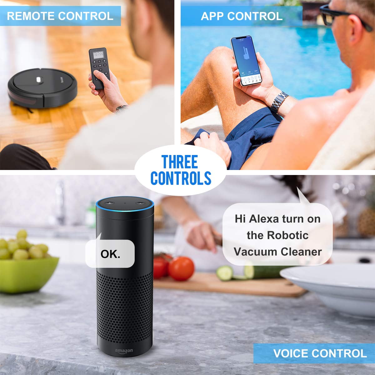 Remote & App Control 120 Min Run Time Compatible with Alexa Super Quiet Self-Charging Automatic Smart Robot Vacuum Wi-Fi Connected with 1800Pa Powerful Suction PAXCESS Robotic Vacuum Cleaner 