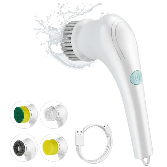 5-in-1 Electric Cleaning Brush – Cordless Handheld Spin Scrubber with 5 Brush Heads for Kitchen, Bathroom, Tile & Window Cleaning