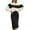 Black, variant on Elegant Color Block Knit 2 Piece Set, Long Sleeve Crew Neck Sweater With Bodycon Midi Skirt, Chic Office Outfit, 2 Piece, S-XL
