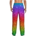 thumbnail image 3 of Balery Men'S Rainbow Glitter Pants,Sleepwear Pants,Pajama Pants,Pj Bottoms Drawstring And Pockets-Small, 3 of 9