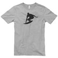 thumbnail image 2 of Big Size Catching A Wave Graphic Design Short Sleeve Cotton Jersey T-Shirt - Heather Grey XL, 2 of 4