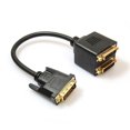 thumbnail image 2 of Portable Size DVI Splitter Adaptor DVI-D Male to Dual 2 DVI-I Female Video Y Splitter Cable Adapter Cable, 2 of 3