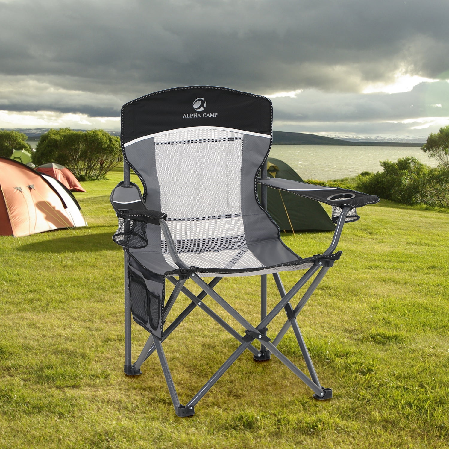 Alpha Camper Oversized Camping Chair Portable Folding Chair Heavy