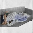 thumbnail image 6 of Bridal Shower Soft Flannel Fleece Throw Blanket, Abstract Bride Wedding Dress Flowers Celebration Print, Cozy Plush for Indoor and Outdoor Use, 70" x 90", Purple Blue and White, by Ambesonne, 6 of 6