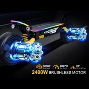 EOEOTWO GT06Plus Electric Scooter for Adults, 2400W Dual Motor, Up to 40 MPH & 43 Miles Range, 11 Off-Road Tires, 330 lbs Max Load, Foldable Fast Commuting E-Scooter with App & NFC,UL2272