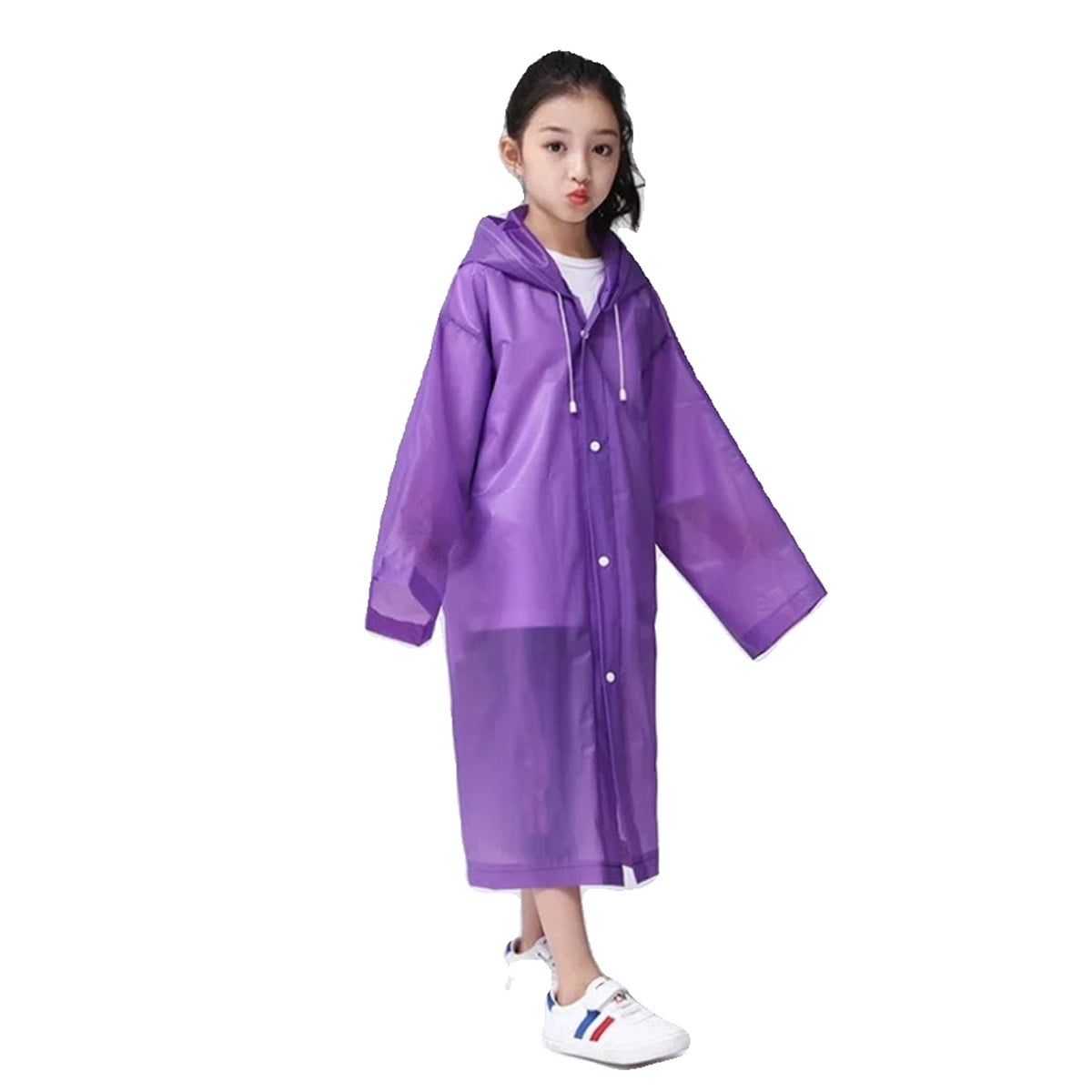 Disposable Waterproof Jacket Clear PVC Raincoat Rain Coat Hooded Poncho