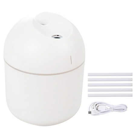 

DTOWER Indoor Bedroom Desk 2-in-1 Humidifier 250ml Air Diffuser Car Cool Mist Sprayer Office Dorm Personal Atomizer Household Supplies White 5 Sticks