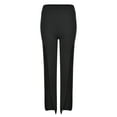 thumbnail image 6 of JLFKNG Linen Trousers For Women New Front Slit Wide Leg Pants Elastic Flare Pants Sexy Cool Beach Pants Casual Loose Fit Straight Leg Breathable Trousers Cool Women'S Trousers, 6 of 9