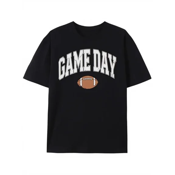 Men's Football Graphic T-Shirt, Short Sleeve Crew Neck, Game Day Fan Apparel