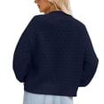 thumbnail image 5 of REORIAFEE Comfortable Women's Sweaters Long Sleeve Crew Neck Solid Color Sweater Classic Style Knit Pullover Relaxed Pullover Hollow Out Sweater Tops Navy S, 5 of 6