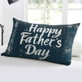 thumbnail image 5 of Happy Father's Day Throw Pillow Cover 16 x 24 Inch Decorative Pillow Cover Dark Blue Shabby Wooden Grain Lumbar Pillowcase Seasonal Rectangle Cushion Case for Couch Sofa Bed Living Room, 5 of 7