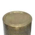 thumbnail image 4 of Corbin 16 inch Wide Industrial Metal Side Table in Hammered Antique Gold Iron, Assembled, 4 of 11