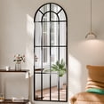 thumbnail image 4 of YVANLA 25"x69" Arched-Top Window Pane Full Length Mirror Wall-Decor Mirror, Black, 4 of 5