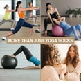 thumbnail image 4 of YOMYM 4 Pairs Grip Socks Pilates Socks for Women, NonSlip Yoga Socks with Grips for Barre Hospital Sticky Slipper Crew Socks, 4 of 7