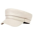 thumbnail image 2 of Women's PU Leather Newsboy Cap, Stylish Buckle Beret Hats, Vintage Cabbie Hats Chic Accessory for Girls, 2 of 4
