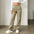 thumbnail image 4 of Lightweight Hiking Pants for Women Quick Dry Elastic High Waist Straight Casual Pants with Zipper Pockets for Safari Camping, 4 of 7