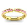 thumbnail image 2 of Genuine Round Cut 0.20 Ct Pink Sapphire Gemstone Bridal Eternity Band for Engagement Solid 14K Yellow Gold Size 8.5 by Diamond-Capitals, 2 of 8