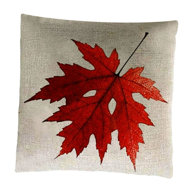 Housse de Coussin Décorative Feuille d'Érable d'Automne pour Canapé Lit Saisonnier Salon