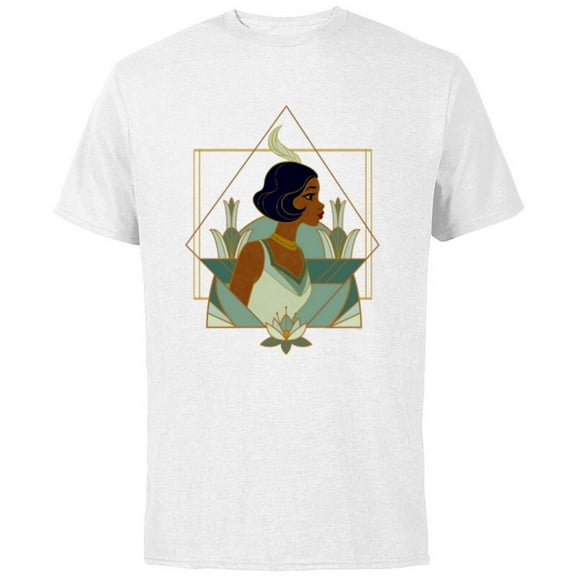 Disney Princess Tiana Modern Art Deco Style - Short Sleeve Cotton T-Shirt for Adults - Customized-White