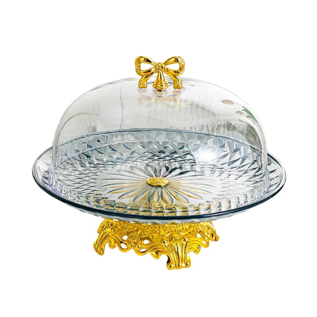 DOLITY Cake Stand Multifunctional Round Footed Cake Plate for Candy Muffins Cookies smoke gray