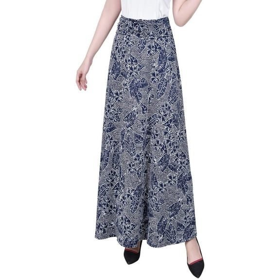 NY Collection Womens Petites Printed Long Maxi Skirt