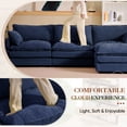 thumbnail image 6 of Muumblus Sectional Cloud Couch with Reversible Ottoman, L-Shaped Chenille Sofa for Living Room, Navy Blue, 6 of 12