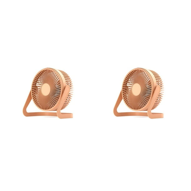 Mini ventilador de escritorio giratorio Inteprter alimentado por USB Naranja 2Conjunto