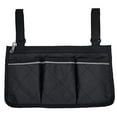 thumbnail image 3 of Bolsa lateral para silla de ruedas, bolsa impermeable para reposabrazos con organizadores de almacenamiento de línea brillante negro para andadores y andadores, 3 of 5