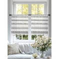 thumbnail image 5 of Black White Geometric Semi Sheer Curtains 54 Inch Length 2 Panels Set, Modern Buffalo Plaid Abstract Art Sheer Kitchen Curtain Privacy Voile Window Curtain for Living Room Bedroom Rod Pocket Drapes, 5 of 7