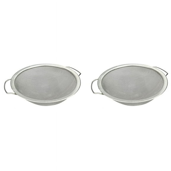 2X Paint Strainer Mesh Stainless Steel Paint Emulsion Honey Funnel Filter Cover Filter Tool 60-Mesh 11.4Inch Width,2 x 5 gallon bucket sieve,Silver