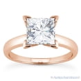 thumbnail image 2 of Square Cut Forever Brilliant Moissanite 4-Prong Solitaire Engagement Ring in 14k Rose Gold, 2 of 4
