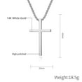 thumbnail image 4 of Simple Unisex Cross Necklaces, Basic 14K Yellow Gold Cross Pendant for Women Men,Christ Prayer Collar, Adjustable Box Chain, 4 of 7