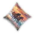 thumbnail image 2 of Seaside Horse Running Sunset Throw Pillow Covers Pillowcases 18 x 18 Inch Home Decor 2 Packs for Bedroom Sofa, 2 of 6