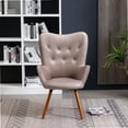thumbnail image 4 of Roundhill Furniture Doarnin Wingback Tufted Chair, Taupe, 4 of 14