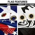 thumbnail image 3 of G128 Combo Pack: 25 Ft Telescoping Aluminum Flagpole (Silver) & American and Pirate Jolly Roger Swords Flags 3x5 Ft, Both ToughWeave Series Embroidered Polyester | Pole with Flags Included, 3 of 9