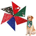 thumbnail image 2 of 6 elementos navideños estampados cuello triangular para perros lavables bufanda para mascotas para perros pequeños y medianos decoran las necesidades diarias del Festival de perros pequeños y medianos, 2 of 5