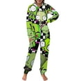 thumbnail image 2 of Invader Zim Women Men Pajamas Zipper Onesie Jumpsuit Hooded One Piece Sleepwear, 2 of 8