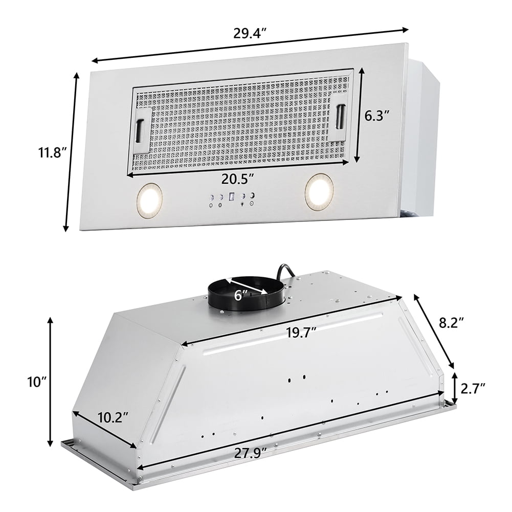 Kepooman Built-in/Insert Range Hood with 5 Levels Wind-force 1.5W LED Lamps, Remote Control Available, Silver Kepooman Built-in/Insert Range Hood with 5 Levels Wind-force 1.5W LED Lamps, Remote Control Available, Silver