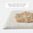 thumbnail image 4 of Noble Linens Floral Pattern Cotton Bath Mat, 24 in x 17 in, Folk Leaves Natural, 4 of 12