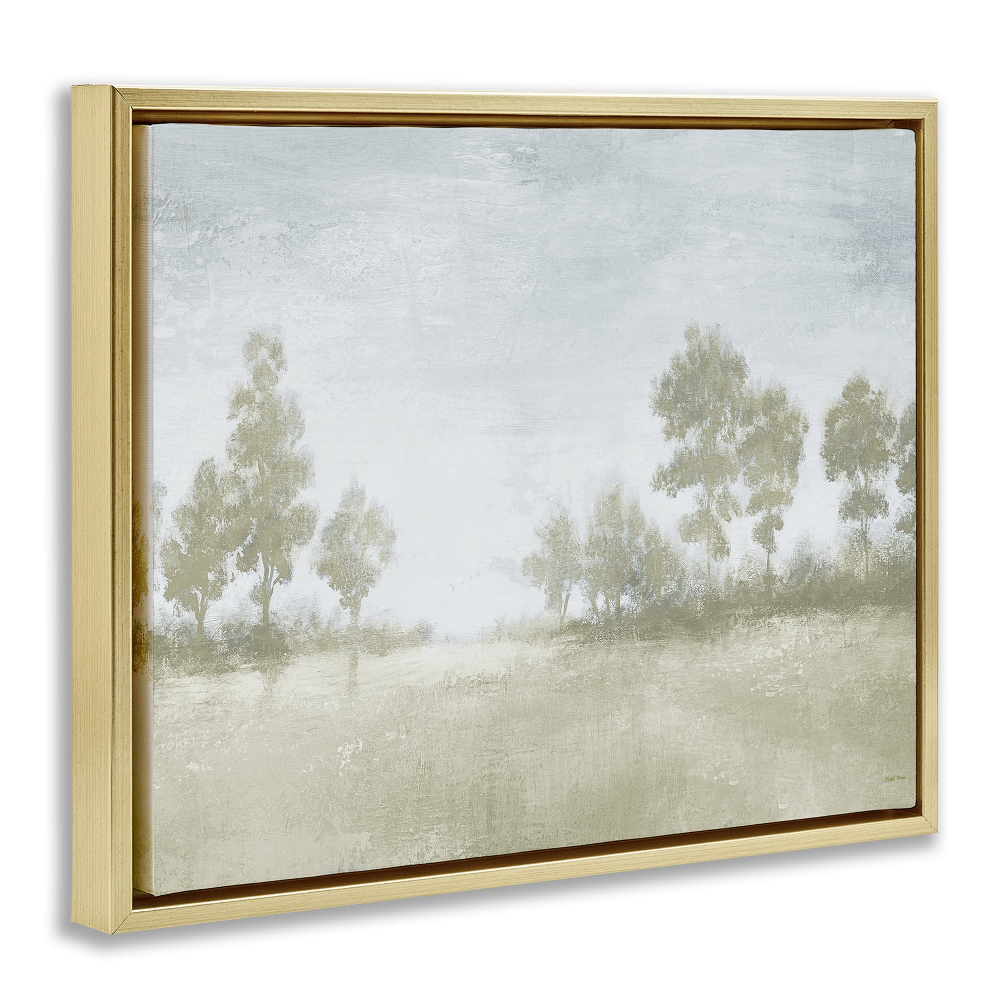 Stupell Industries Soft Distant Valley Landscape Gold Framed Floater Canvas Wall Art, design by Michael Marcon