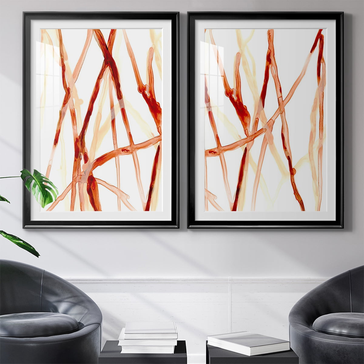 Wexford Home Runnel V Premium Framed Print, 18.5" x 24.5" - Ready to Hang, Black (Set of 2)