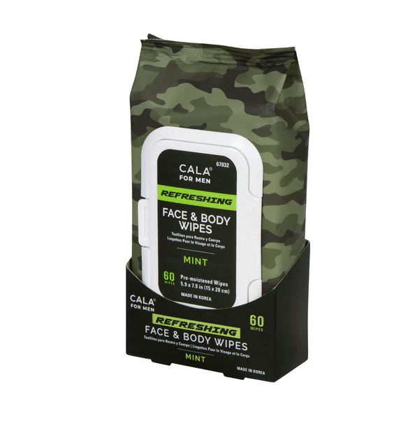 CALA MEN'S REFRESHING FACE & BODY WIPES: MINT (60 SHEETS) - Walmart.com