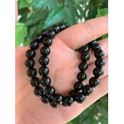 Black Tourmaline Crystal Bead Bracelet 8mm, Wholesale Genuine Black Tourmaline Stretch Gemstone Bracelet, Gift for Men & Women (2)