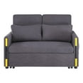 thumbnail image 5 of Lilola Home Gray Teddy Velvet Sleeper Loveseat with Side Pockets, 5 of 6