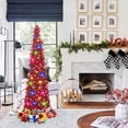 thumbnail image 2 of Fall Tree Home Decor Pop Up Tree with Lights & Timer & Modes Collapsible Tinsel Pencil Tree for Autumn Harvest Porch Thanksgiving Party Decorations Maple Leaves, 2 of 7