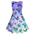 thumbnail image 5 of Tisuna Stylish Dress For Girls Child Butterfly Print Sleeveless Crew Neck Dresses Fashion Teen Kids Loose Fit Summer Dress Purple Size 8-9 Years, 5 of 5