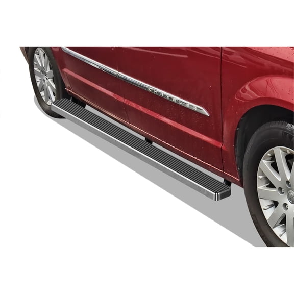 2011-2020 Dodge Grand Caravan 2011-2016 Chrysler Town & Country Stainless Steel with 6061 Aluminum Step Pad Hairline Finish 5-Inch Door to Door Side Step iStep 5 Inch SS