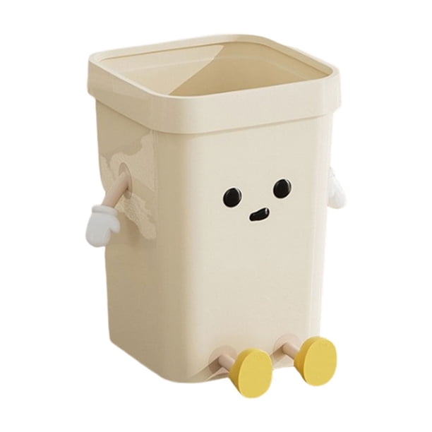 Matsuzay Cubo de basura de cocina, almacenamiento de basura bonito y potente para el hogar, anillo de presión para bolsas de basura Suministros de limpieza para el hogar Postura sentada S(7L)