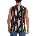 thumbnail image 4 of Lsque Colorful Fishing Lures Print Men's Cotton Blend Sleeveless Muscle Shirts (S-3XL)- Moisture Wicking, Odor Protection, UPF 30+,XX-Large, 4 of 8